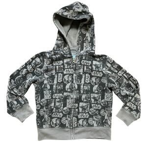 OLD NAVY Full Zip Long Sleeve STAR WARS Hooded Jacket Hoodie in Gray YOUTH 5